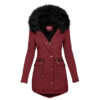 Women's Plush Hooded Parkas Winter Warm Thick Zip-up Jackets Casual