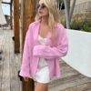 Women's Solid Color Casual Long Sleeves Cardigan Coat Blouse Women's Solid Color Casual Long Sleeves Cardigan Coat Blouse
