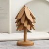 Wooden Christmas Tree Folding Coaster Black Walnut Thick Seat Adiabatic