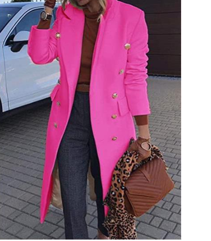 Woolen Lapel Jacket with Double-breasted Design Fashion Casual Trench Woolen Lapel Jacket with Double-breasted Design Fashion Casual Trench