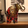 Works of Art Wrought Iron Flower Picking Elephant