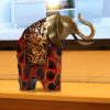 Works of Art Wrought Iron Flower Picking Elephant