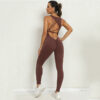 Yoga Jumpsuit V-shaped Back Design Sleeveless Fitness Running Yoga Jumpsuit V-shaped Back Design Sleeveless Fitness Running