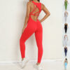 Yoga Jumpsuit V-shaped Back Design Sleeveless Fitness Running Yoga Jumpsuit V-shaped Back Design Sleeveless Fitness Running