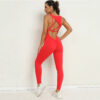 Yoga Jumpsuit V-shaped Back Design Sleeveless Fitness Running Yoga Jumpsuit V-shaped Back Design Sleeveless Fitness Running